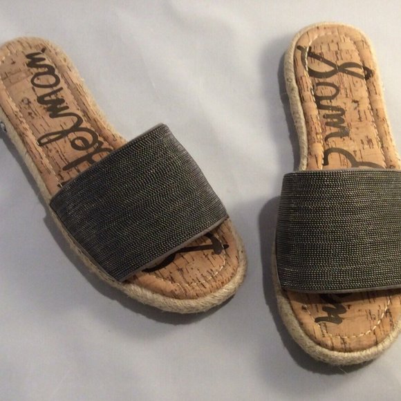 Sam Edelman Women's Aluna Slide Sandal Pewter Braided Espadrille Size 7.5 M - Picture 5 of 11